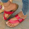Comercio Exterior Europeo y Americano Talla Grande Hebilla Fondo Plano Chanclas para Mujer Transfronterizas Hebilla Cinturón Ropa Exterior Sandalias de Playa Amazon
