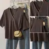 Camiseta Base de Manga Larga Hueca de Hombros Caídos Estilo Coreano Nueva y Elegante para Mujer Talla Grande, Suave y Lujosa, Corte Holgado Adelgazante