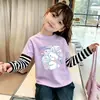 Nuevo conjunto de dos piezas de algodón puro, camiseta básica para primavera y otoño, ropa de otoño para bebé, camiseta elegante de manga larga para niñas