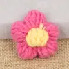 Flor de Lana Tejida Crochet Hecho a Mano Flor de Algodón Leche Flor Esponjosa Accesorios para Ropa Infantil Joyería de Pasador Creativa DIY