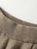 Pantalones de lana 100% pura australiana para mujer, de pierna ancha, otoño e invierno, engrosados, de cintura alta, de punto, de pierna recta, fluidos, adelgazantes, pantalones de abrigo