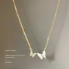 Estilo Ins Coreano Luxo Leve Pérola Aço Titânio Colar Feminino Versátil Design de Alto Padrão Corrente para Clavícula Joia Atacado