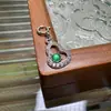 Plata S925 Esmeralda Azul Natural Verde Patek Calabaza Coleccionada Bolsa de Bendición Pluma de Mariposa Duende Cerradura Ruyi Rosquilla