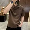 Estilo Nuevo de Verano para Hombre Diseño Estilo Old Money Cuello Solapa Manga Corta Calidad Moda Versátil Simple Casual Camisa Polo