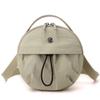 Bolsa Transversal Pequena Redonda Leve de Nylon para o Dia a Dia 2025 Outono Nova Bolsa de Ombro de Mão Estilo Japonês Bolsa Simples Satchel Feminina