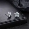 Brincos Cluster de Diamante Cheio de Novo Estilo Transfronteiriços para Homens, Modernos e Versáteis, Brincos de Flor de Íris em Forma de Cruz de Alto Padrão para Mulheres