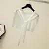 Gola Protetora Solar Versátil de Verão e Xale para Ombros com Cachecol de Tricô de Seda Gelada com Nós para Mulheres no Estilo Primavera e Outono Estilo Fino