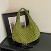 Bolsa tote de poá, estilo despojado, de grande capacidade, para mulheres, perfeita para o outono, com design retrô em veludo cotelê, versátil e estilosa, podendo ser carregada como bolsa de ombro ou sacola de braço.