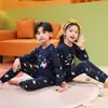 Pijamas para niños Algodón puro Ropa de otoño y conjunto de pantalones Ropa interior térmica para bebés y niñas Capa base para niños pequeños Suéter de algodón