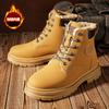 Botas Calzado de Hombre Invierno Caña Alta Ropa de Trabajo Británica Botas de Ruibarbo Zapatos de Algodón Engrosados para Hombre Botas de Nieve Cálidas con Forro de Lana