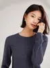 Suéter de Cashmere Novo com Gola Redonda para Mulheres Outono e Inverno 2026, Suéter de Lã Estilo Básico Clássico, Suéter de Malha com Manga Longa para Camada Base
