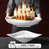 Plato de vajilla de melamina Xiangyuanmei, plato blanco para sashimi de salmón y mariscos, plato de hielo creativo para buffet en restaurantes de hot pot