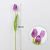 Flor Artificial Tulipán Tacto Real Ramo Artificial de Alta Gama Flor Artificial Húmeda Decoración Interior para el Hogar Tulipán Rafia