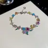 Pulseira de flor de pérola de zircônia banhada a ouro real 18k, doce e requintada, versátil, luxo leve, sensação de alta qualidade, joias femininas