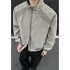 Jaqueta de Couro PU com Gola Alta Estilo de Rua Americano Masculina Outono Tamanho Grande Solta Tendência Marca Pessoas Gordas Solta Jaqueta Biker Cool