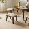 Banco Taburete Pequeño de Madera Maciza Jiayi Taburete Cuadrado para el Hogar Taburete Bajo Taburete de Sofá Taburete para Cambiar Zapatos Taburete de Mesa de Café Silla Reposapiés de Madera