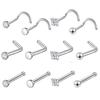 Conjunto de 13 Peças de Unha Nariz Diamante Autocolante de Aço Inoxidável Piercing Europeu e Americano Transfronteiriço Unha Nariz Diamante Argola de Nariz Decoração de Piercing Corporal