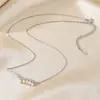 Navidad Nuevo Estilo Coreano Collar de Perlas para Mujer Cadena para Clavícula de Plata de Ley Lujo Ligero Diseño de Nicho Accesorios de Alta Gama para Otoño e Invierno
