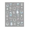 Redanco5D Adesivos de Unha com Relevo para Nail Art Concha Luz Árvore de Natal Boneco de Neve Diário Decalques de Unha He-1993