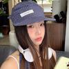 Sombrero de Cinta a Cuadros Retro Estilo Japonés para Mujer Verano Delgado Combinación Perfecta que Muestra la Cara Sombrero de Visera de Pato Gorra de Béisbol Protector Solar