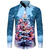 Camisas de Calle de Venta Caliente Transfronterizas Serie Navideña Estilo Urbano Camisas Impresas en 3D para Hombre Camisas Casuales de Moda