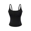 Top Americano Estilo Menina Pouco Picante Sexy Costas Abertas Primavera Verão com Bojos Conjunto Largo Top Regata Esportivo Fitness Alças Finas Roupa Íntima Curta