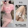 Fan Lei ropa interior sexy perspectiva sexy V profundo floral rosa gasa cintura alta cadera falda uniforme traje 893