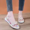 Zapatos de Tela de Verano Old Beijing para Mujer, Zapatos de Malla con Diseño Hueco, Zapatos Transpirables para Mamá, Zapatos Planos y Cómodos sin Cordones, Versátiles