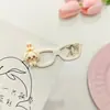 Grampo de Cabelo Fofo de Desenho Animado Jiikawa com Óculos Coelho Macio Fofo Grampo de Cabelo Infantil Para Franja de Menina Clipe Lateral Acessórios de Cabelo