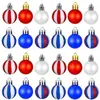 Día de la Independencia de Estados Unidos Set de 12 Bolas de Navidad de Plástico de 6 cm, Decoraciones del Día de la Independencia, Adornos Colgantes Festivos