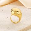 Anillo de acero de titanio curvado con apertura de diamante chapado en oro de 18 quilates y personalidad exagerada con diseño de rueda de tarjeta, anillo de moda INS