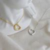 XT239 Colar Clássico Coreano em Forma de Coração para Clavícula Ornatos Prateados Moda Ins Minimalista Oco Amor Prata Esterlina S925 Colar para Mulheres