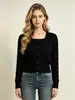 Cárdigan de Punto Retro con Patrón Trenzado para Otoño e Invierno, Estilo Nuevo, Suave y Casual, Chaqueta Suéter Corta de Cuello Cuadrado para Mujer