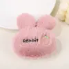 Broche de felpa bordado de conejo estampado ropa de muñeca de algodón pasador llavero colgante material para joyería