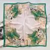Estilo Nuevo de Primavera Arte Guofeng Bufanda de Seda de Loto Ligera Moda Versátil Cuadrado Pequeño Accesorios Rejuvenecedores Pañuelo para la Cabeza