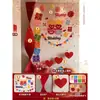 Sofá de Sala de Estar para Casamento com Palavras Felizes Decoração de Parede de Fundo em Placa de KT Conjunto de Arranjo de Arte Latte para Atmosfera do Quarto da Noiva