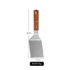 Espátula de cozinha com cabo de madeira em aço inoxidável, espátula para teppanyaki, espátula perfurada, espátula para bife, espátula triangular, espátula para pizza, espátula de mão para panqueca