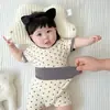 Tela de seda helada ropa de casa ropa para niños barriga casual cómoda transpirable aire acondicionado traje casual de dos piezas moda