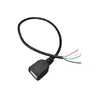 Cable de Alimentación USB Hembra 30cm Caja de Batería Solar 2 Núcleos 4 Núcleos Cobre Puro Conector Hembra Cable de Alimentación Pelado Cable de Extensión