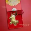 Año del Caballo Oro Puro Llavero de Fortuna Instantánea Colgante de Oro Bolsa de Joyería Cadena para Teléfono Regalo de Negocios Venta al por Mayor