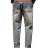 Jeans casuales de pierna recta para hombre de alta calle, holgados, retro, desgastados, versátiles, modernos, tipo harem