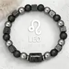Europeo y Americano Xiyin Popular Transfronterizo Amazon Pulsera de Obsidiana Pulsera Cuadrada de Piedra Volcánica Pulsera de las Doce Constelaciones Venta al por Mayor