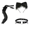 Cosplay Orejas de Gato Aro para el Cabello Accesorios de Cola de Gato Hechos a Mano Lindo Gato Madre Animal Oreja Accesorios para el Cabello Accesorios de Cola de Animal Traje