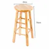 Taburete Alto Taburete Redondo de Madera Maciza Taburete de Madera para el Hogar Taburete de Comedor Taburete Alto Simple para Adultos Taburete Comercial Taburete de Tronco Silla de Bar