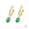 Pendientes de Colgante de Gota de Agua Coloridos Chapados en Oro de 18 Quilates Estilo Europeo y Americano, Pendientes de Zirconia Microincrustados de Lujo Ligero, Suministro Transfronterizo