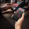 Portatarjetas de Aleación de Aluminio con Tapa Vertical Abatible Transfronterizo Cartera de Tarjetas Ultra-Delgada Anti-Robo RFID Cartera de Cuero Minimalista para Hombres