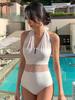 Nuevo Traje de Baño Bikini Entero para Mujer 2024 Costuras de Malla Sexy Europeo y Americano Dos Formas de Usar Traje de Baño Adelgazante