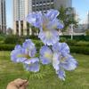 3 cabezas Monet gran iris flor artificial decoración del salón de bodas flor falsa al por mayor