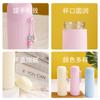 Vaso de Agua de Vidrio Color Macarrón para Oficina de Mujer Simple Anticaídas, Antiexplosión y Resistente a Altas Temperaturas Vaso de Vidrio Vaso de Regalo Publicitario