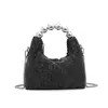 Bolso de Mano de Moda con Perlas y Diamantes Suaves de Venta Caliente Transfronteriza 2026 Nuevo Bolso Brillante de Mujer con Pedrería y Perlas Bolso Cruzado para Banquetes